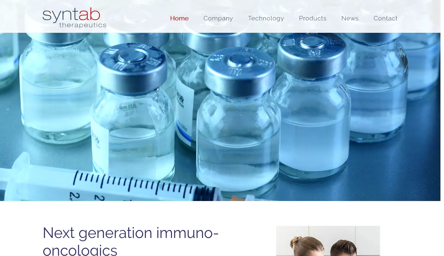 Website der Firma Syntab Therapeutics GmbH