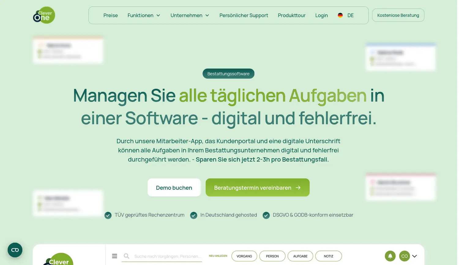 Website der Firma CleverOne