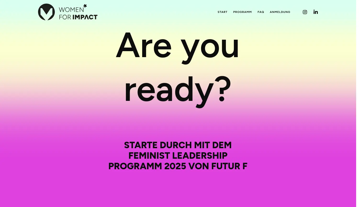 Website der Firma Futur F e.V.