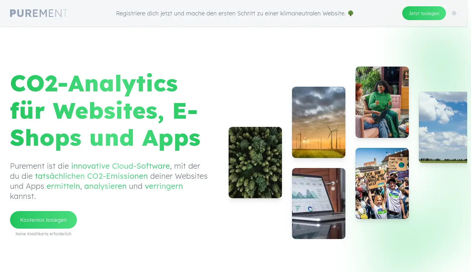 Website der Firma Purement