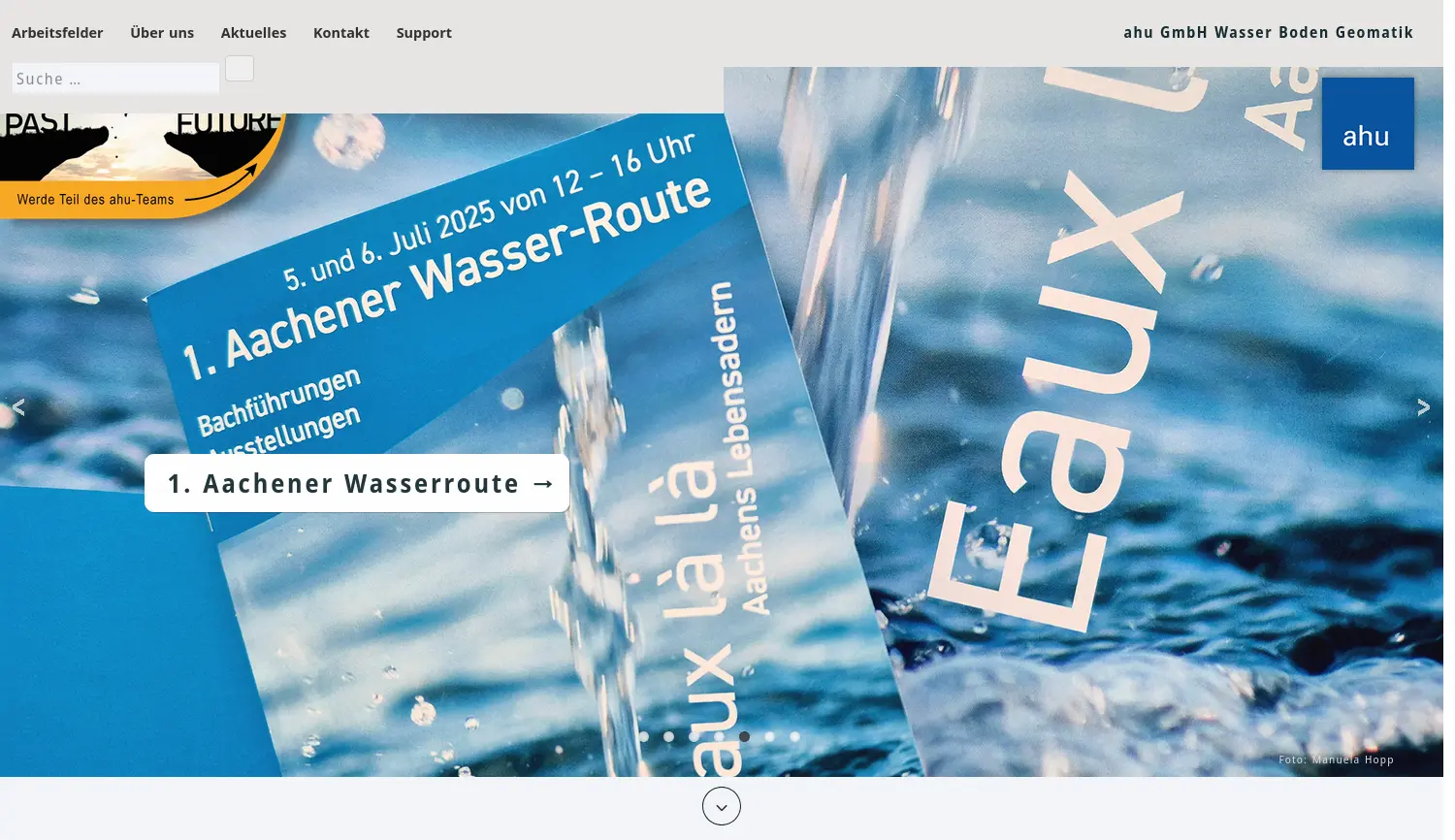 Website der Firma ahu GmbH