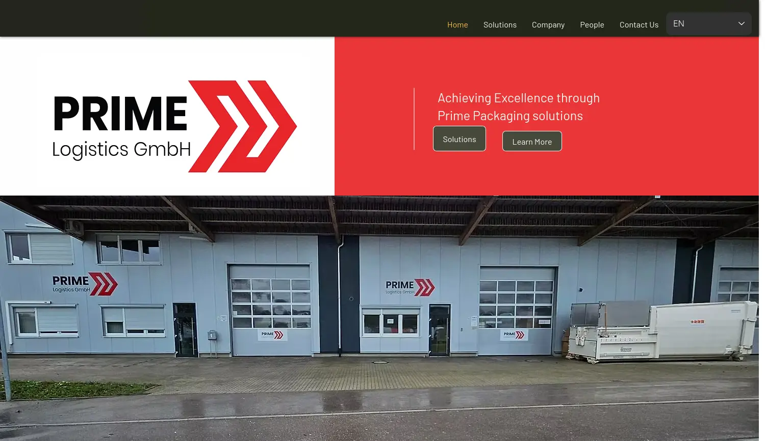 Website der Firma Prime Logistics GmbH