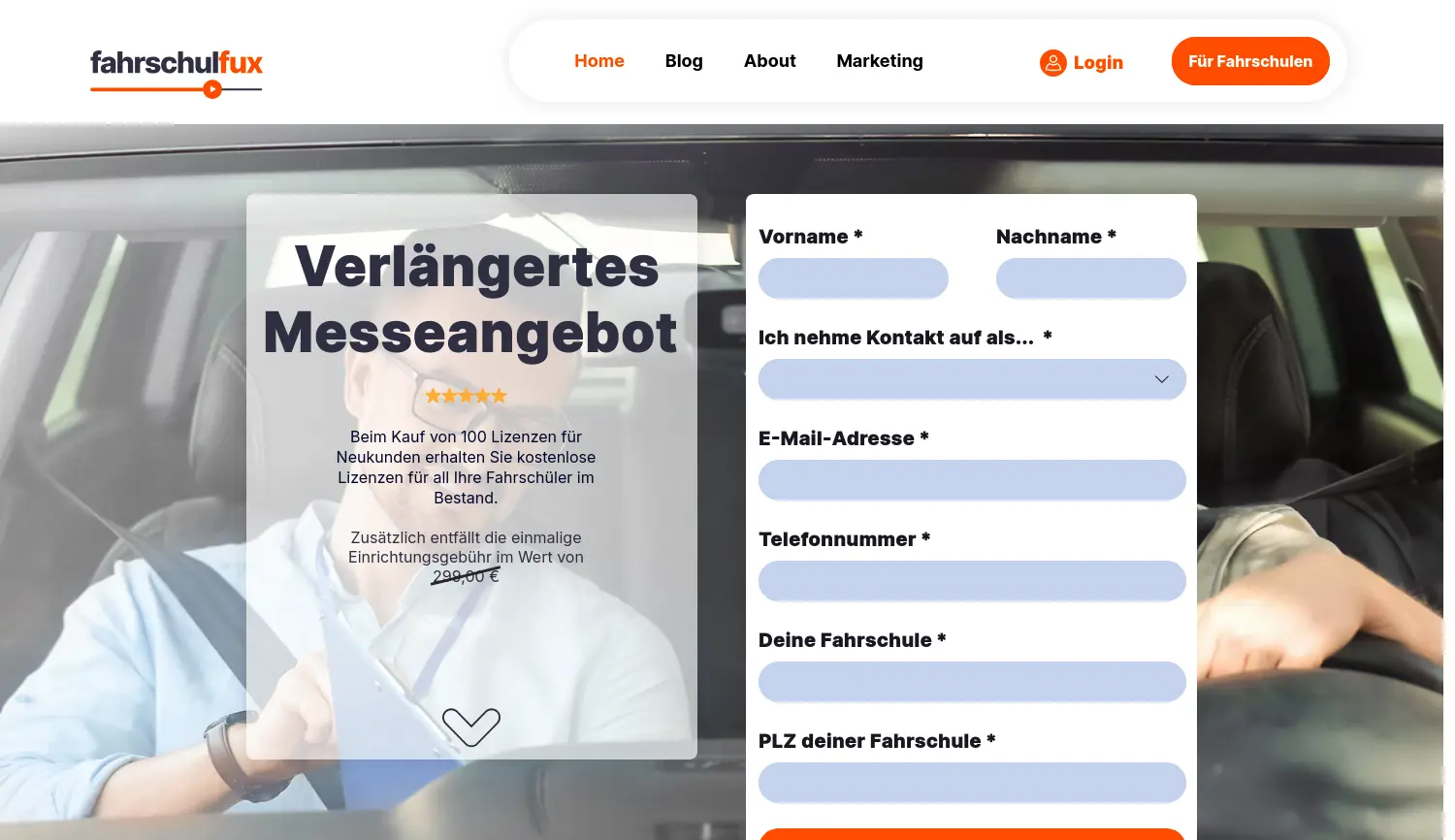 Website der Firma Führerscheinfux GmbH