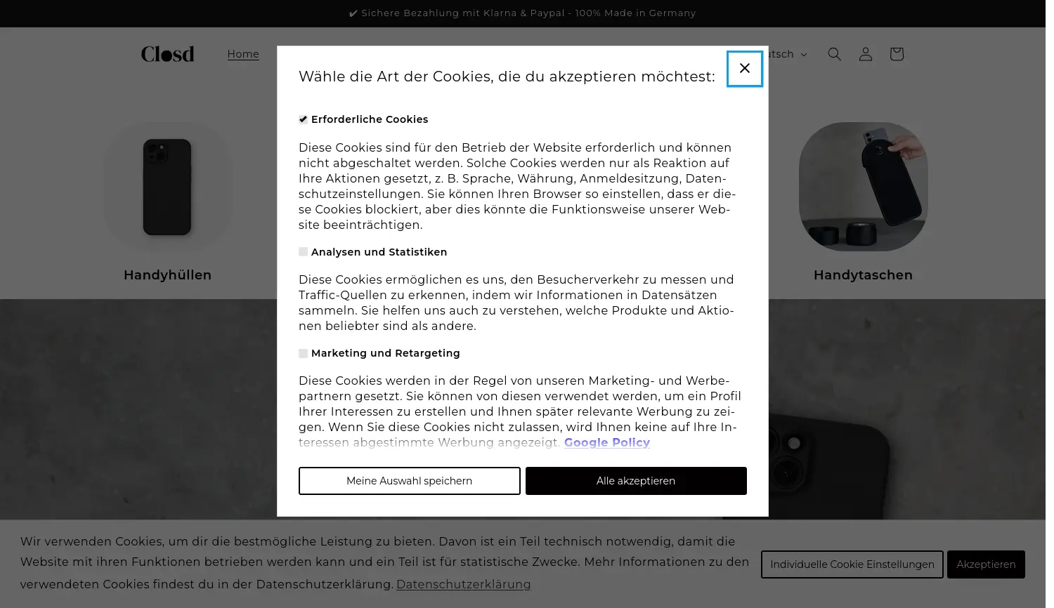Website der Firma Closd Kunststoffprodukte GmbH
