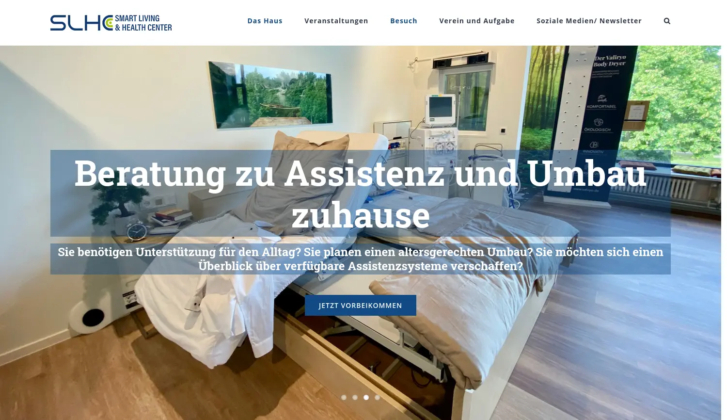 Website der Firma Smart Living & Health Center e. V.