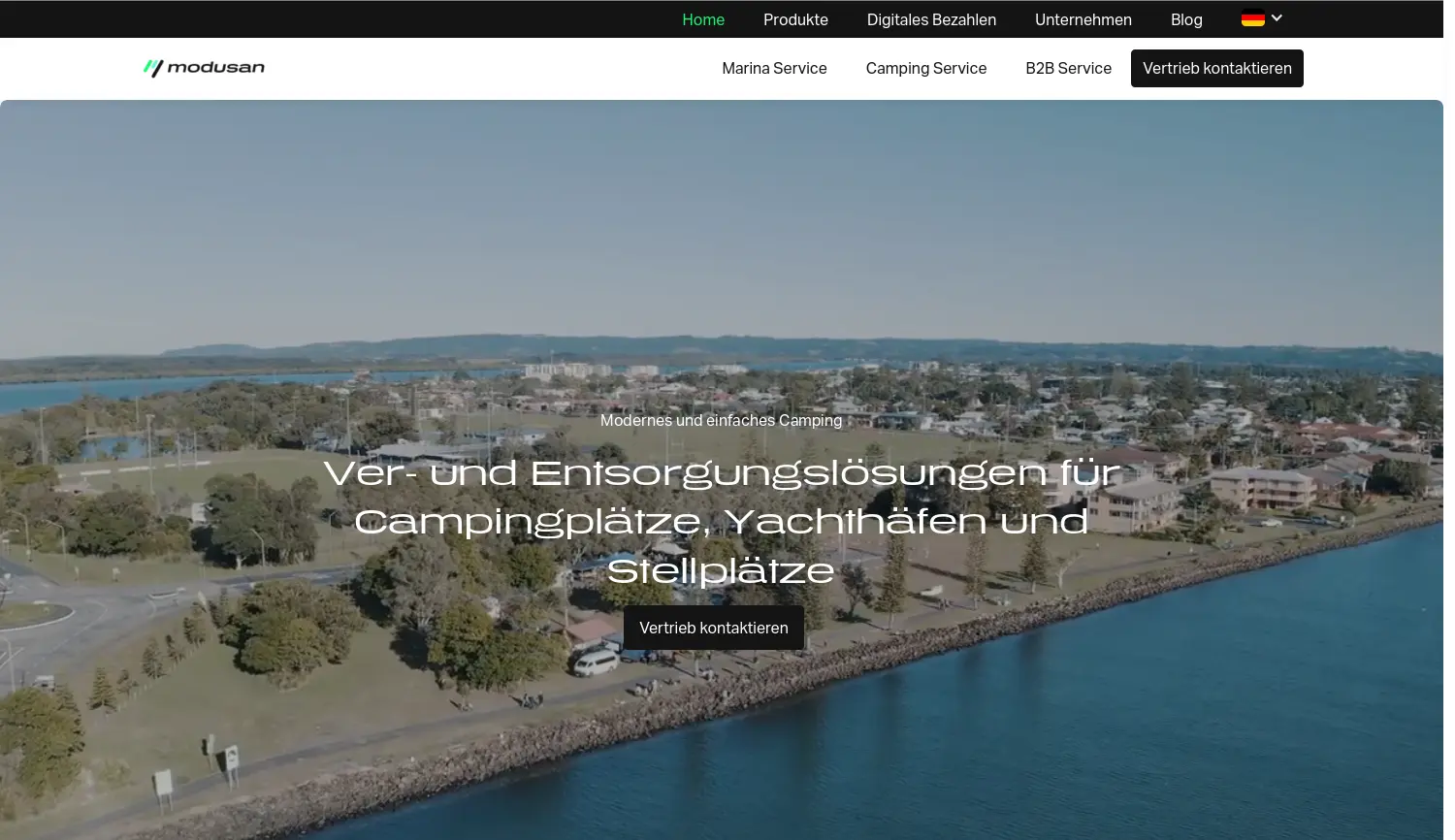 Website der Firma Modusan GmbH