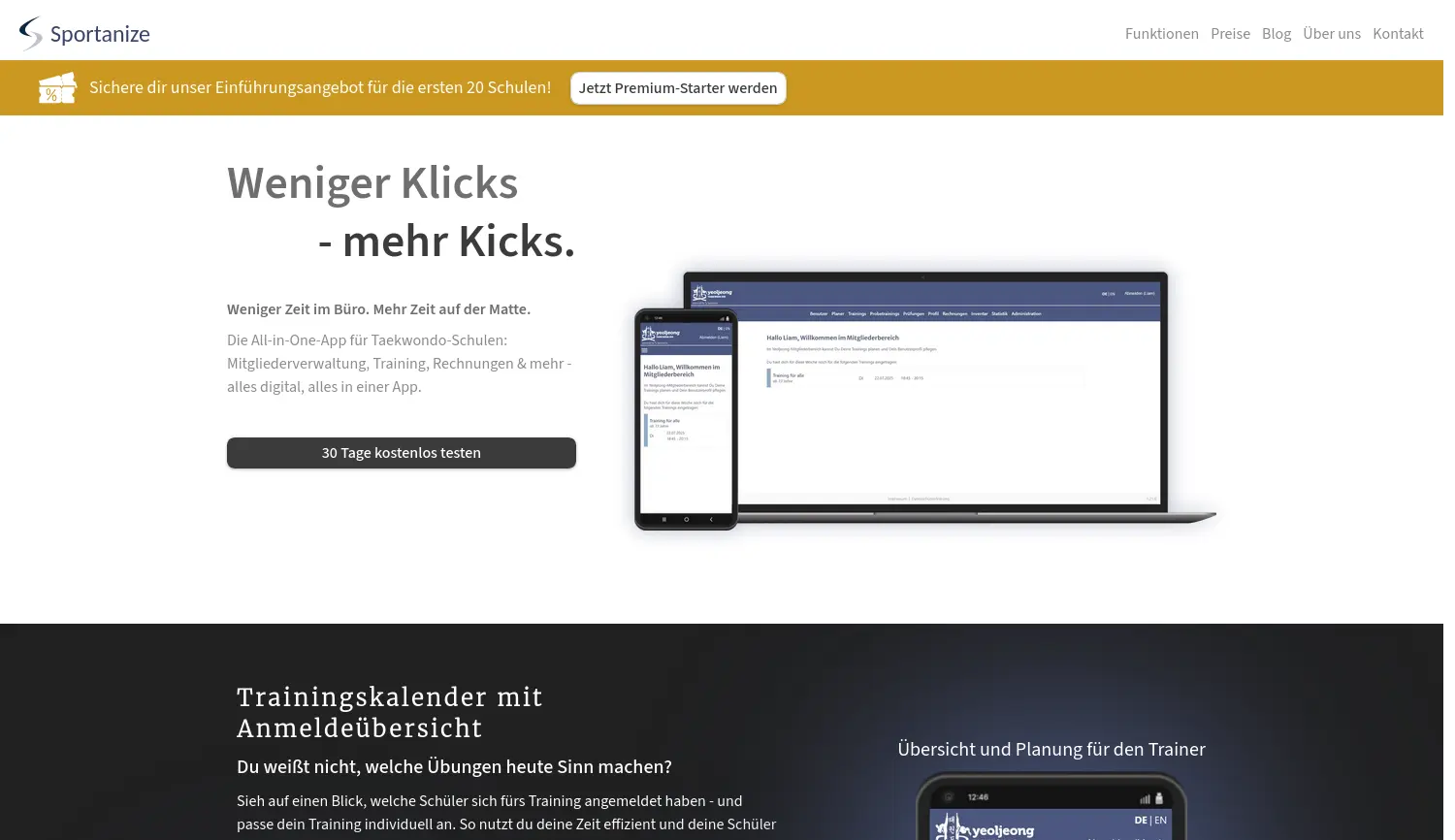 Website der Firma Sportanize UG (haftungsbeschränkt) i.G.