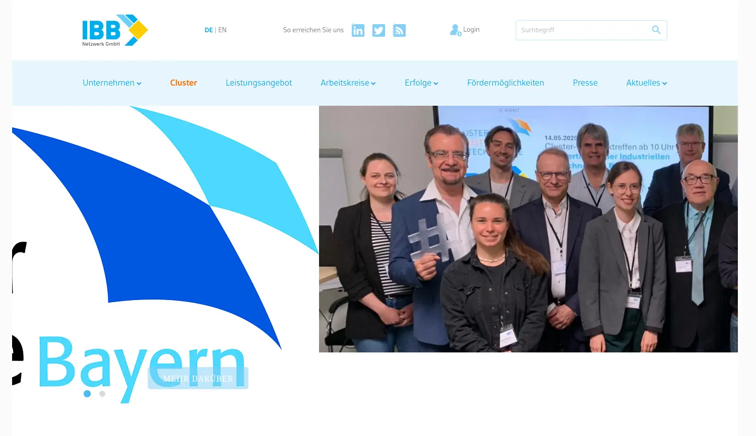 Website der Firma Industrielle Biotechnologie Bayern Netzwerk GmbH