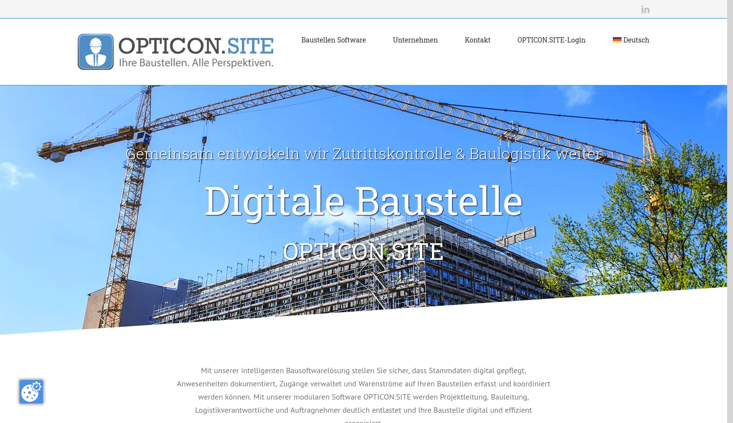 Website der Firma OPTICON.SITE GmbH
