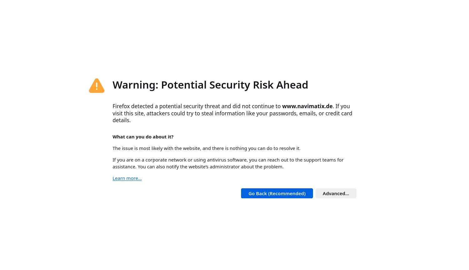 Website der Firma Navimatix GmbH