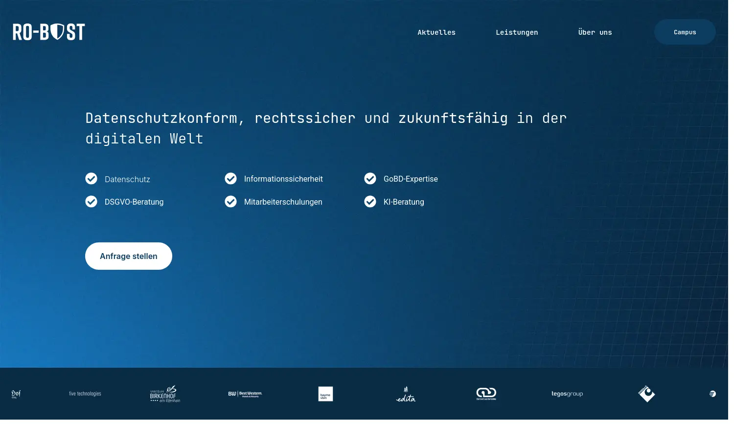 Website der Firma RO-BUST GmbH