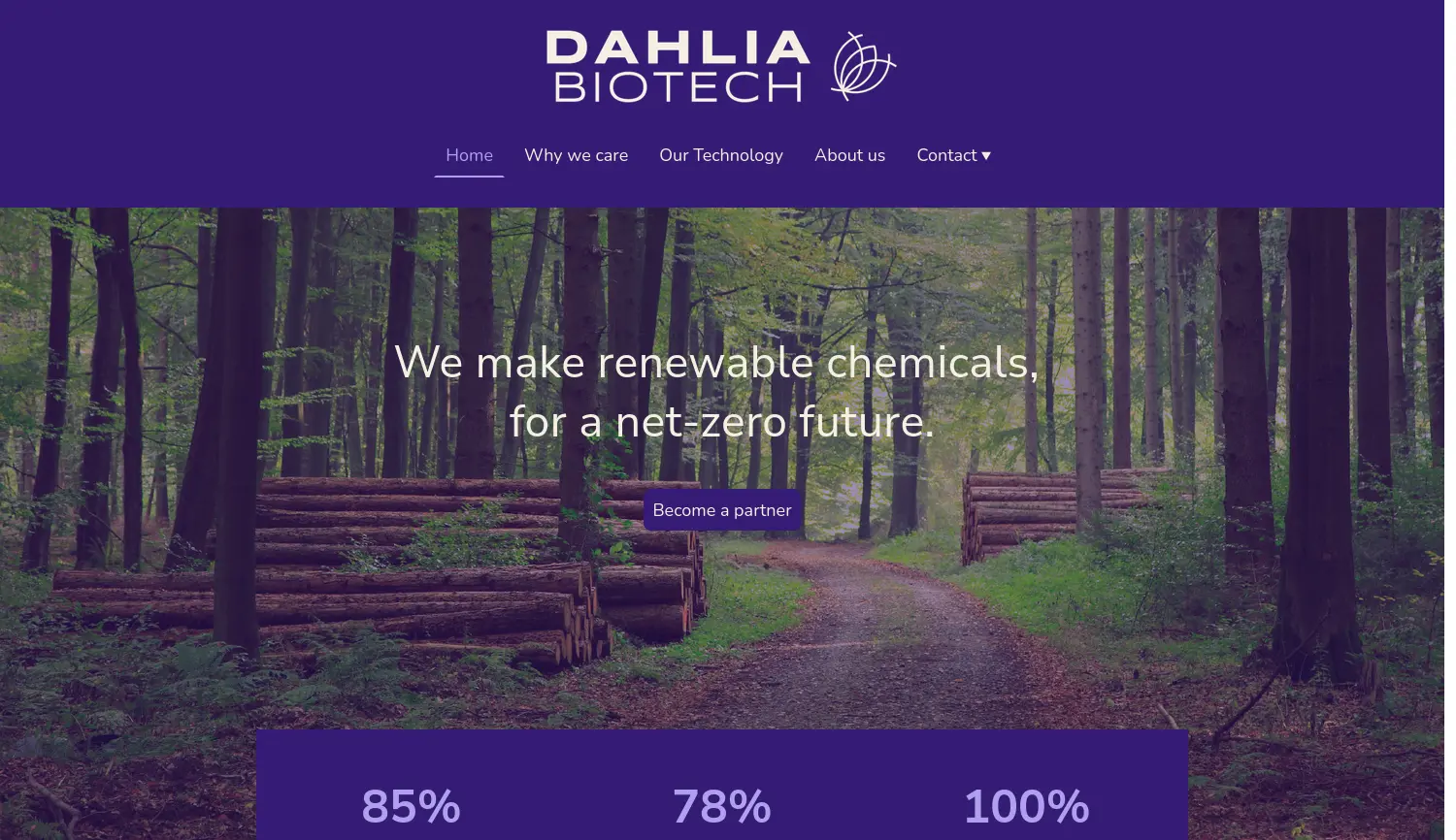 Website der Firma Dahlia Biotech