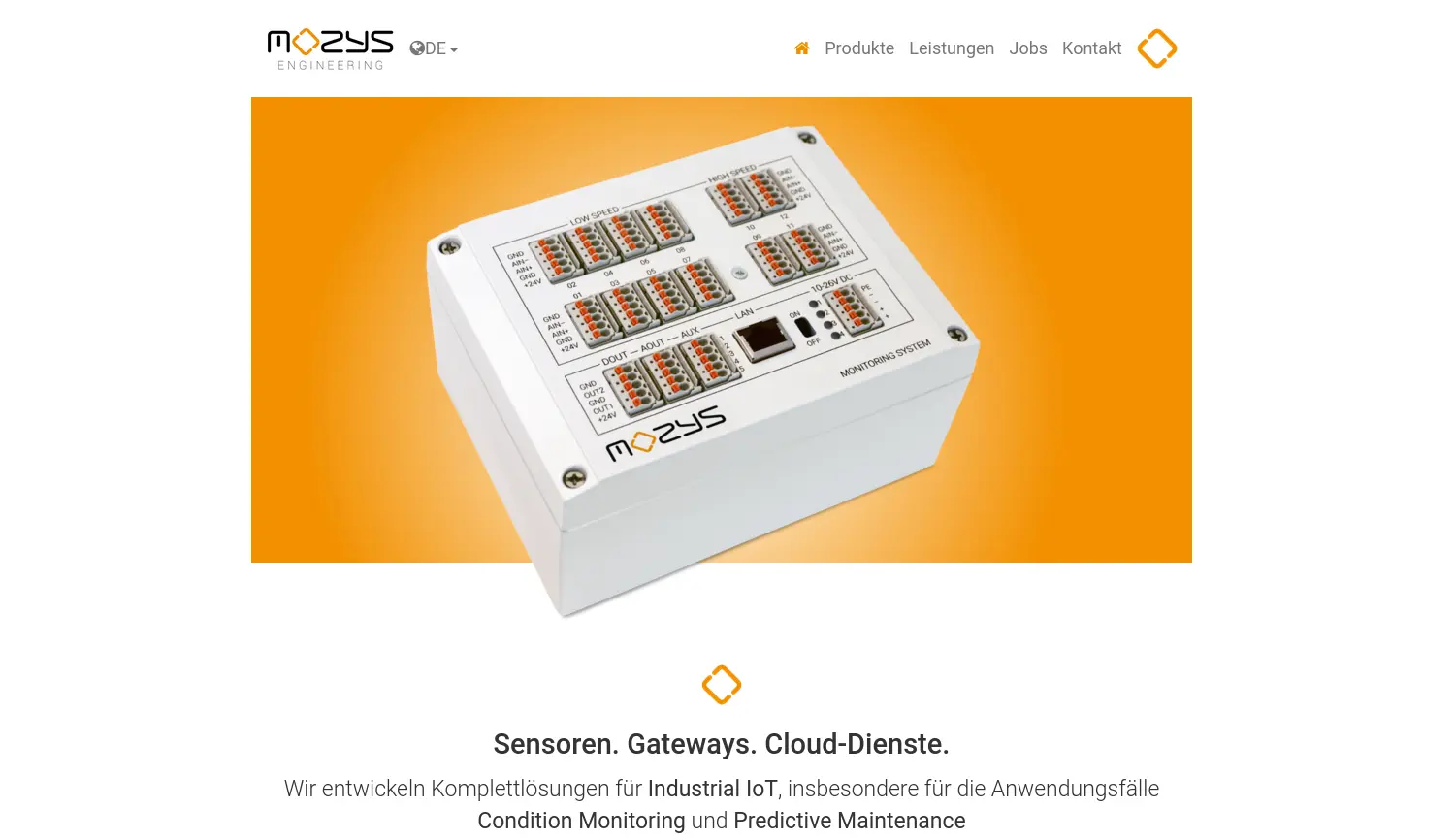 Website der Firma MOZYS Engineering GmbH