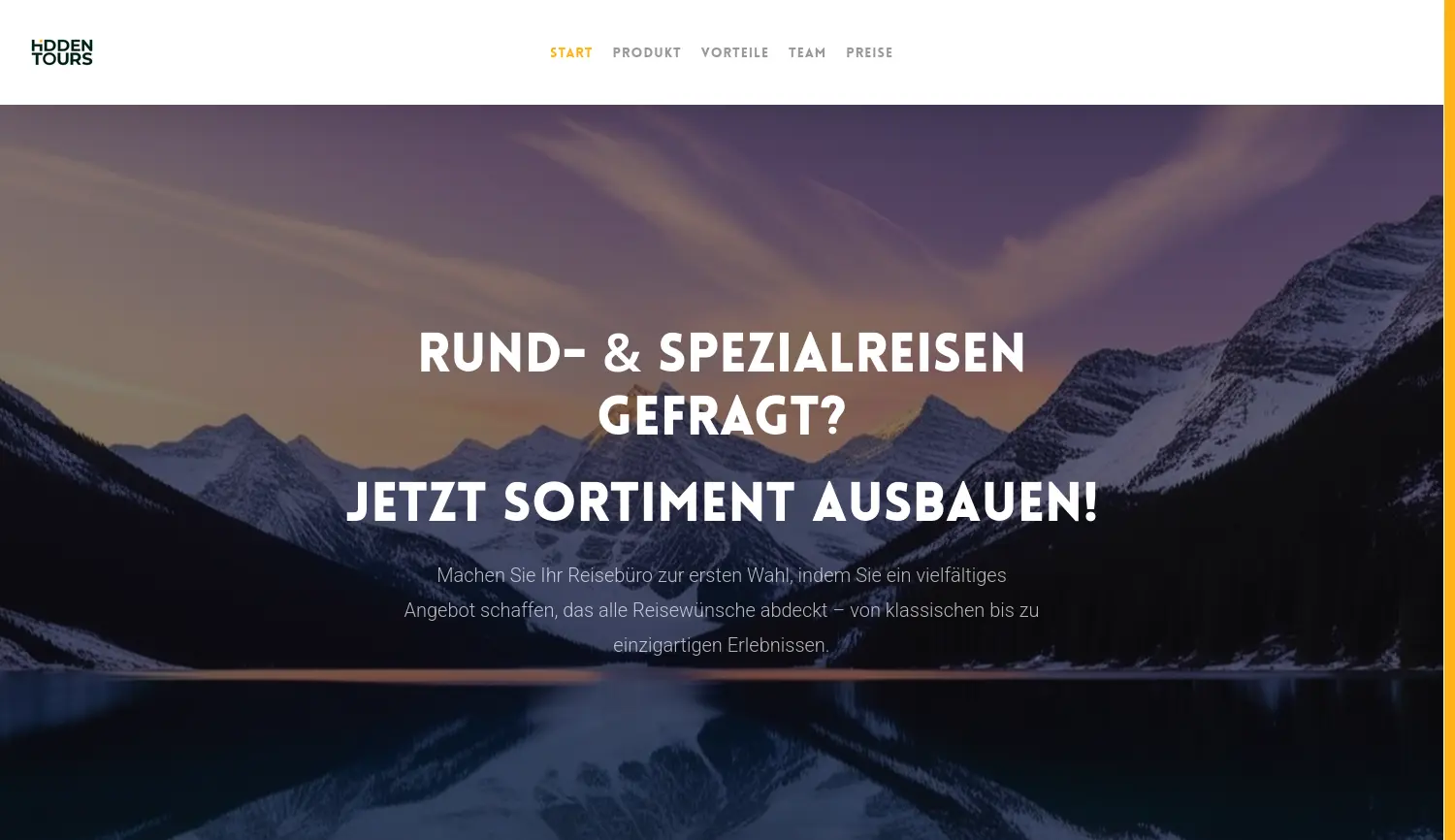 Website der Firma NewTravel GmbH