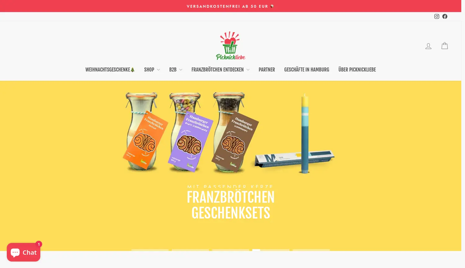 Website der Firma Picknickliebe