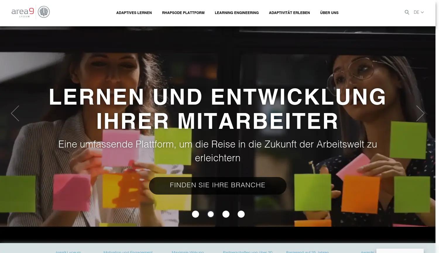 Website der Firma Area9 Lyceum GmbH