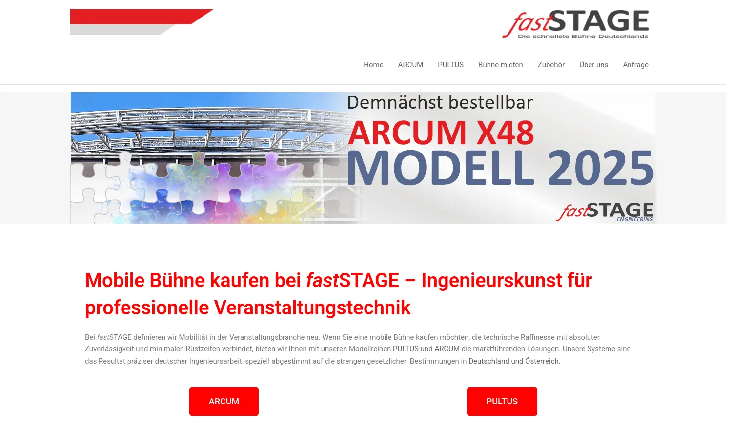 Website der Firma fastSTAGE UG