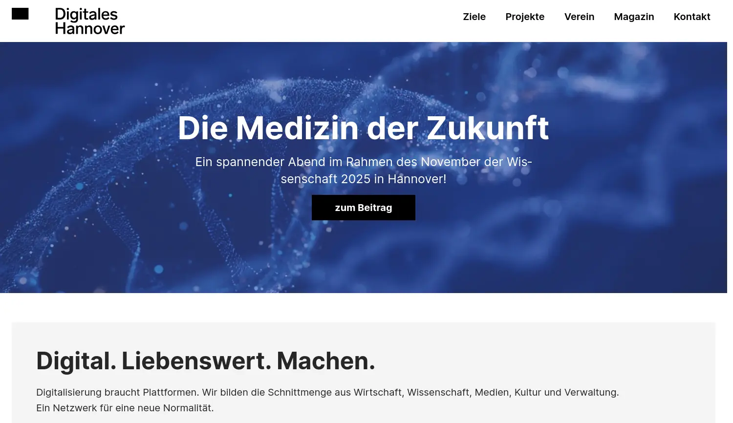 Website der Firma Digitales Hannover e.V.