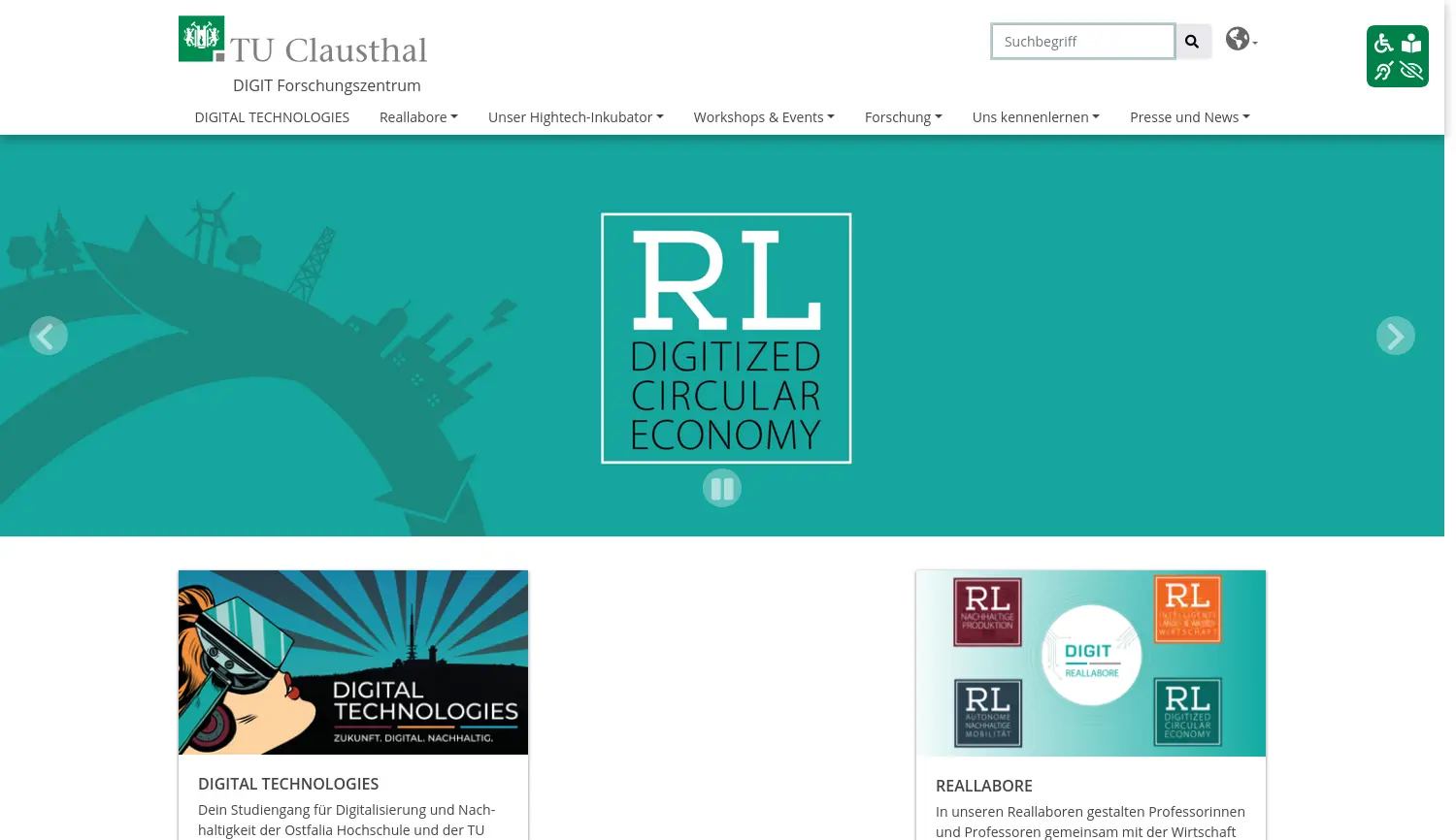 Website der Firma Center for Digital Technologies (DIGIT)