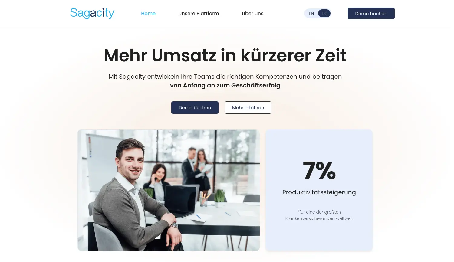 Website der Firma Sagacity GmbH