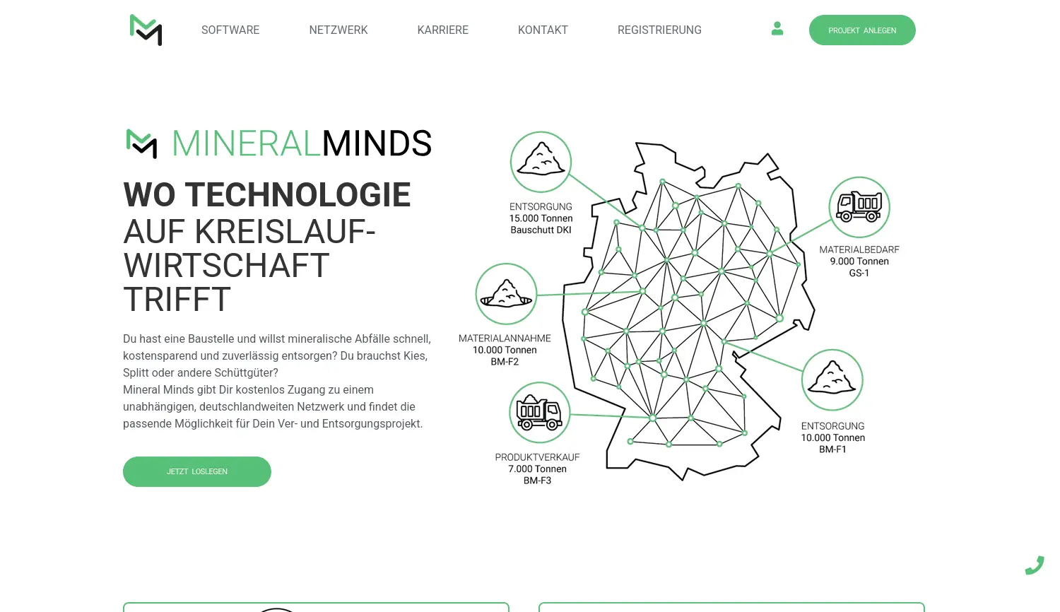 Website der Firma Mineral Minds Deutschland GmbH