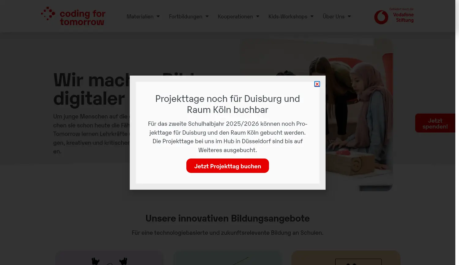 Website der Firma Tech and Teach gGmbH