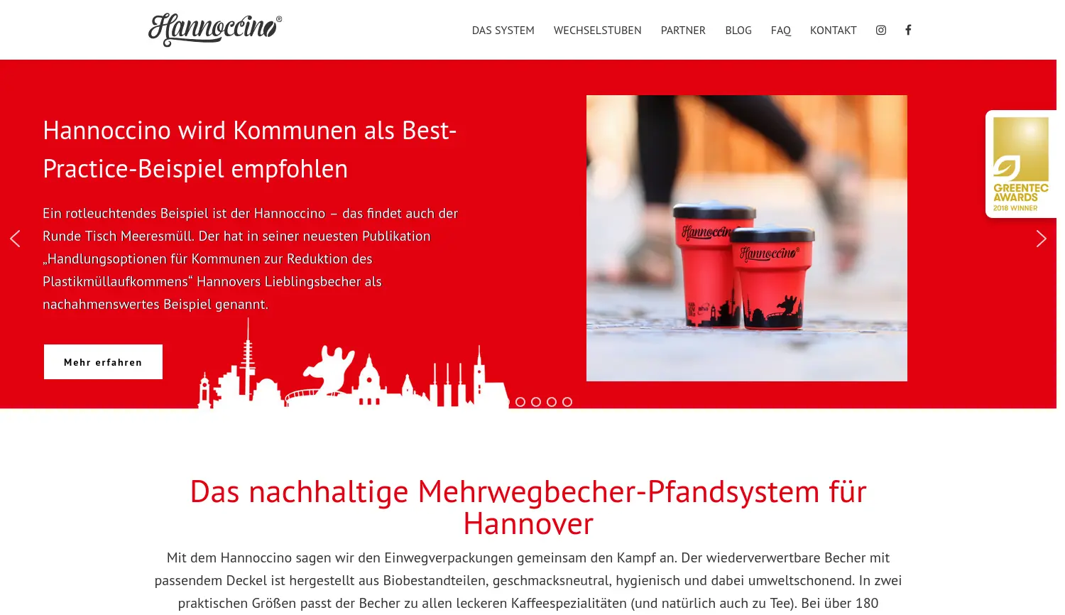 Website der Firma Zweckverband Abfallwirtschaft Region Hannover (aha)