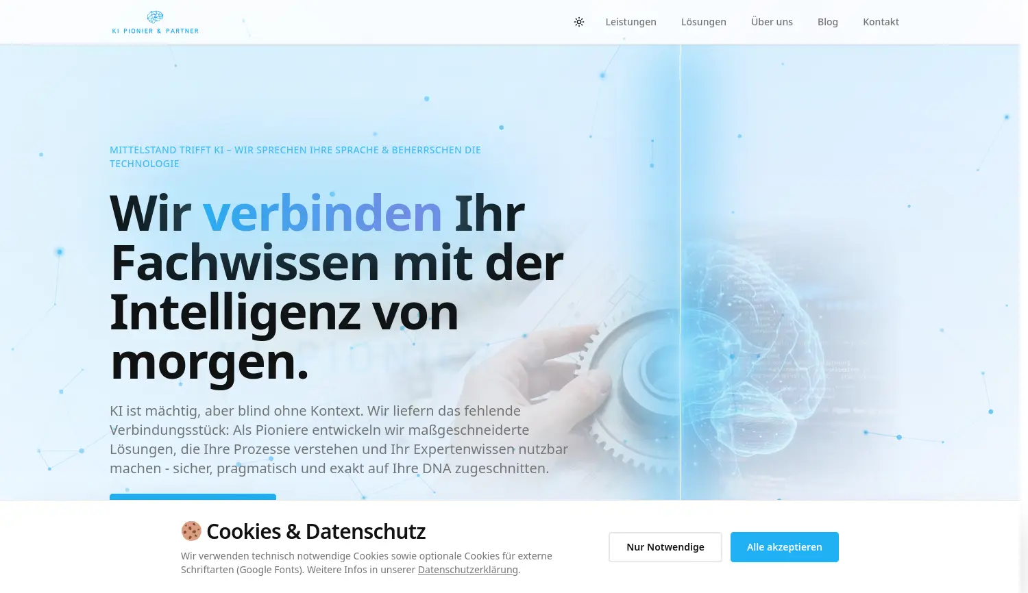 Website der Firma KI Pionier & Partner