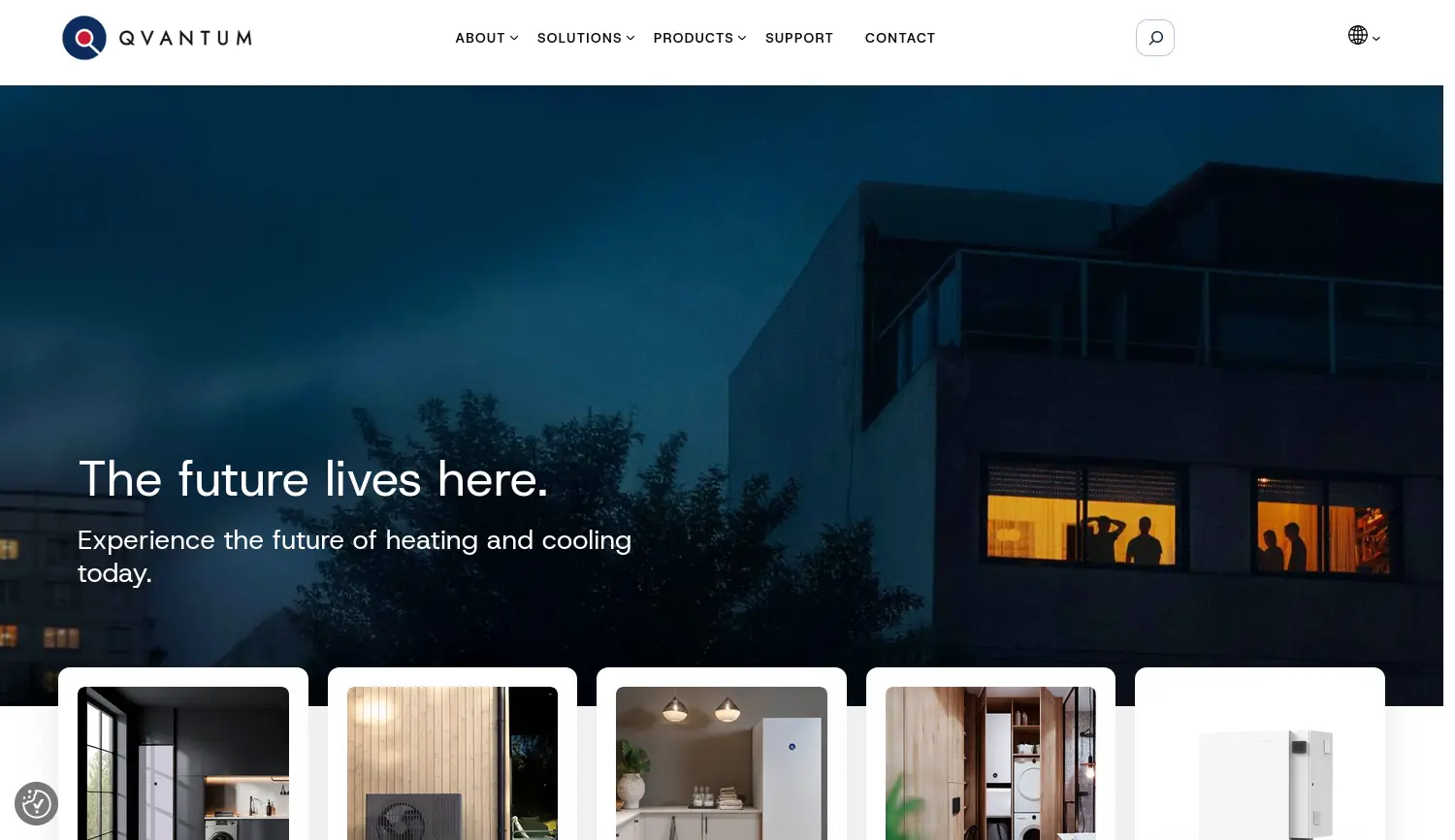 Website der Firma Qvantum Energietechnik GmbH