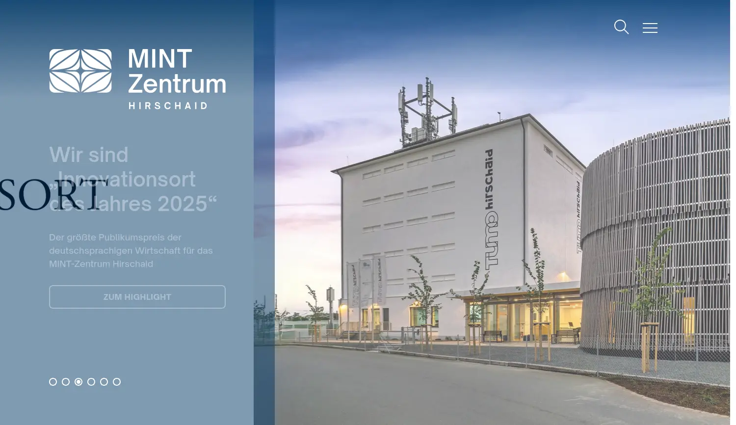 Website der Firma MINT-Zentrum Hirschaid gGmbH