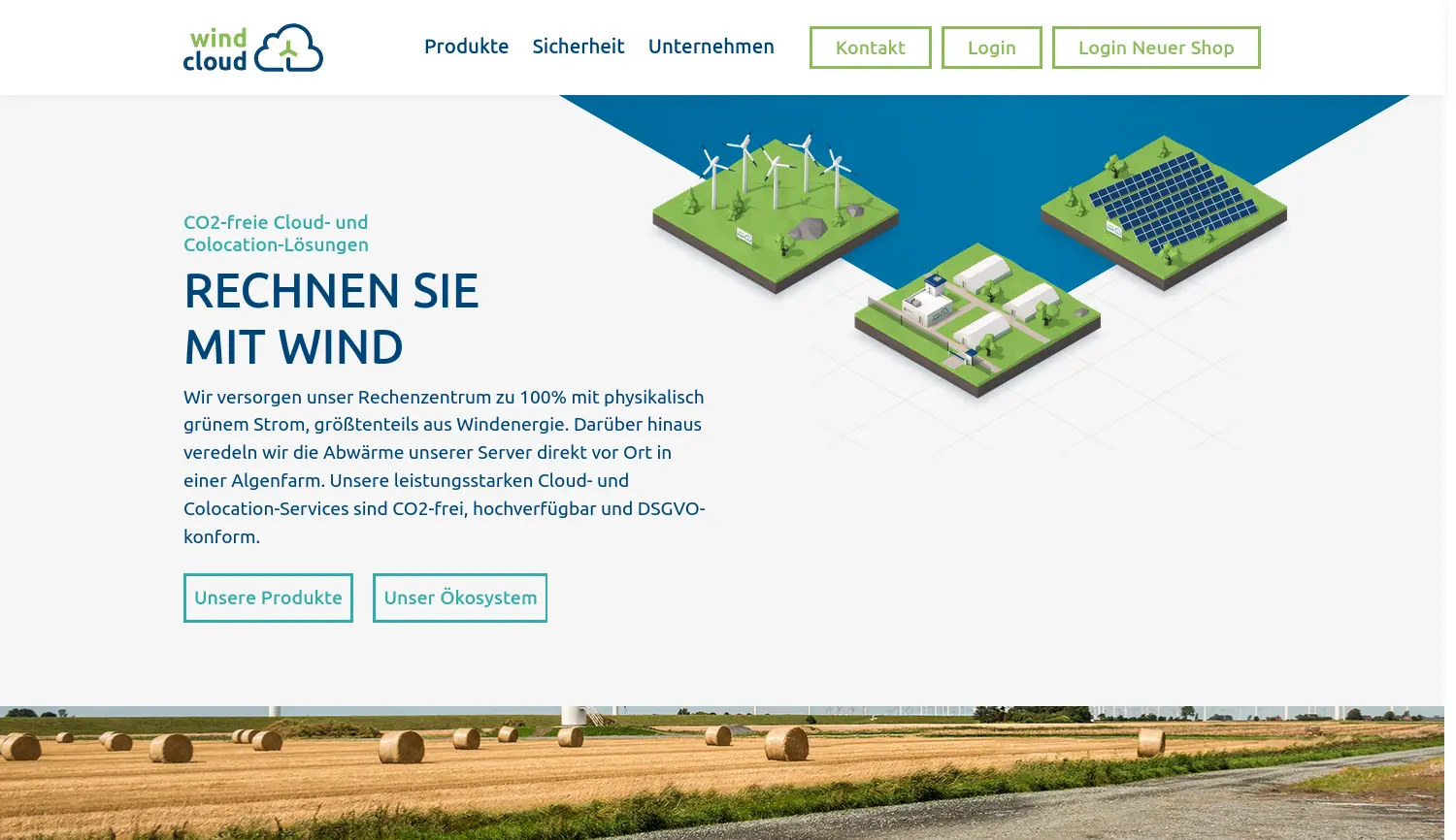 Website der Firma Windcloud 4.0 GmbH