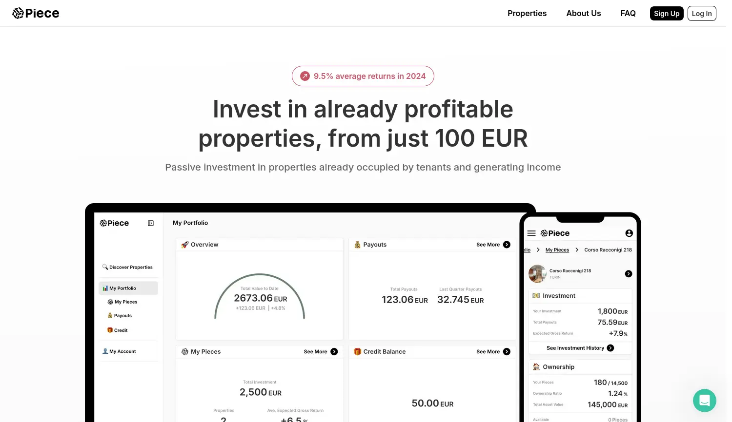 Website der Firma Piece Germany GmbH