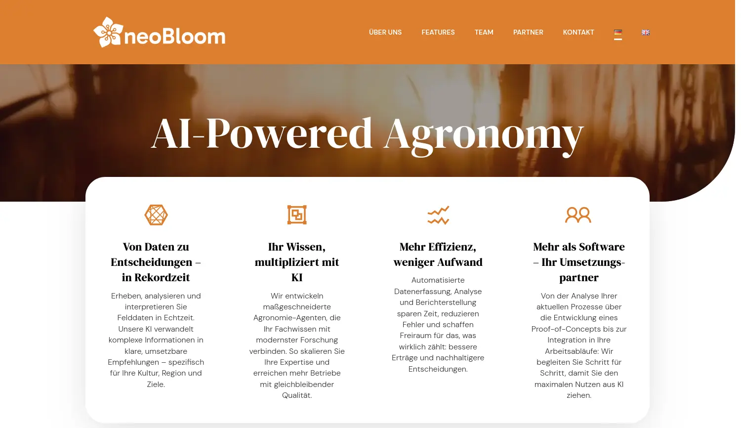 Website der Firma neoBloom