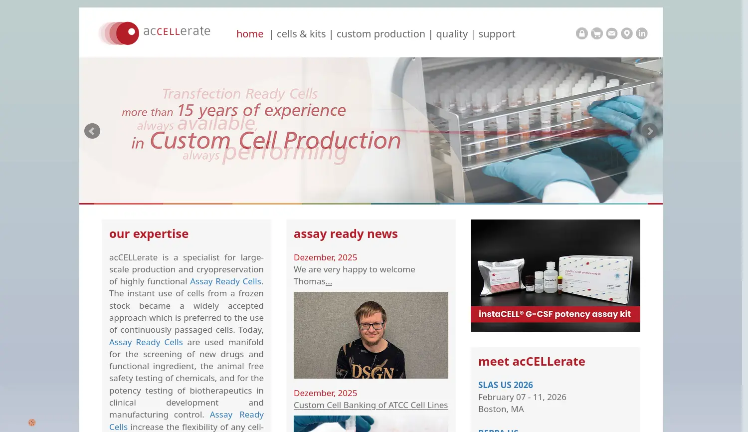 Website der Firma acCELLerate GmbH