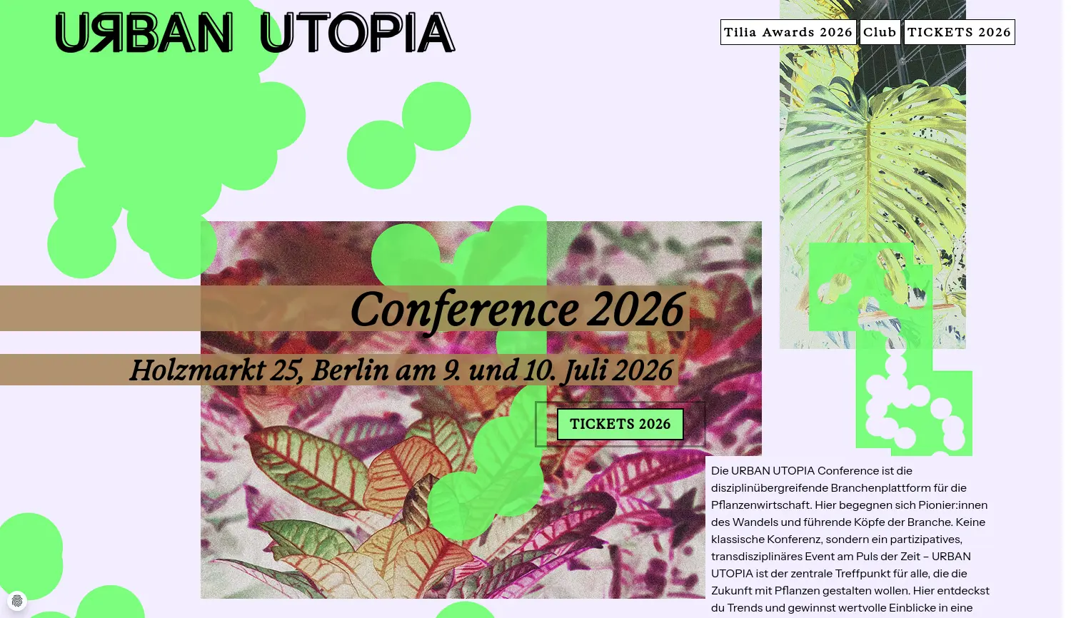 Website der Firma URBAN UTOPIA GmbH