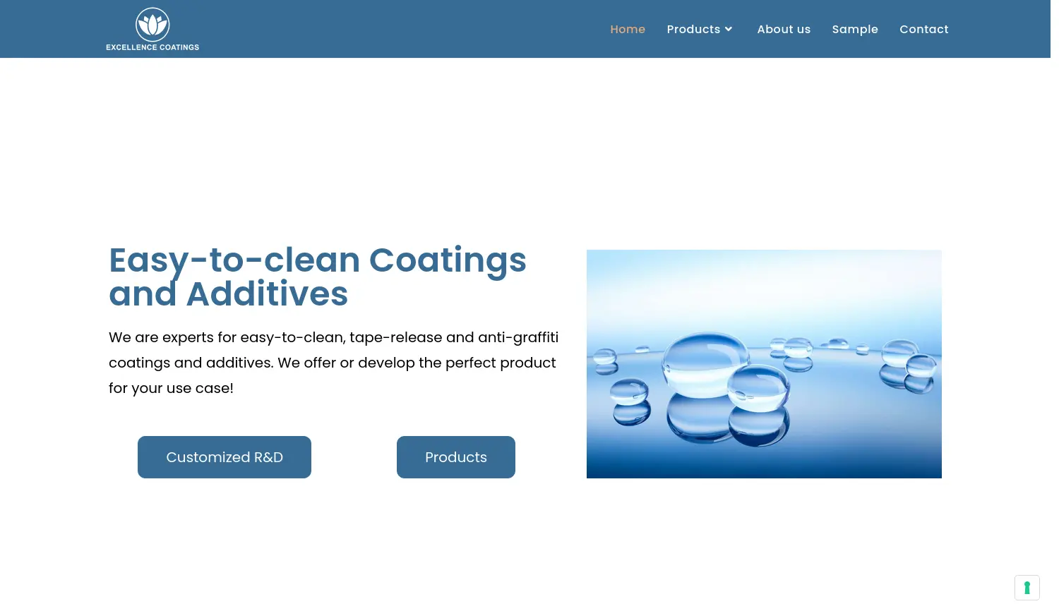 Website der Firma Excellence Coatings GmbH