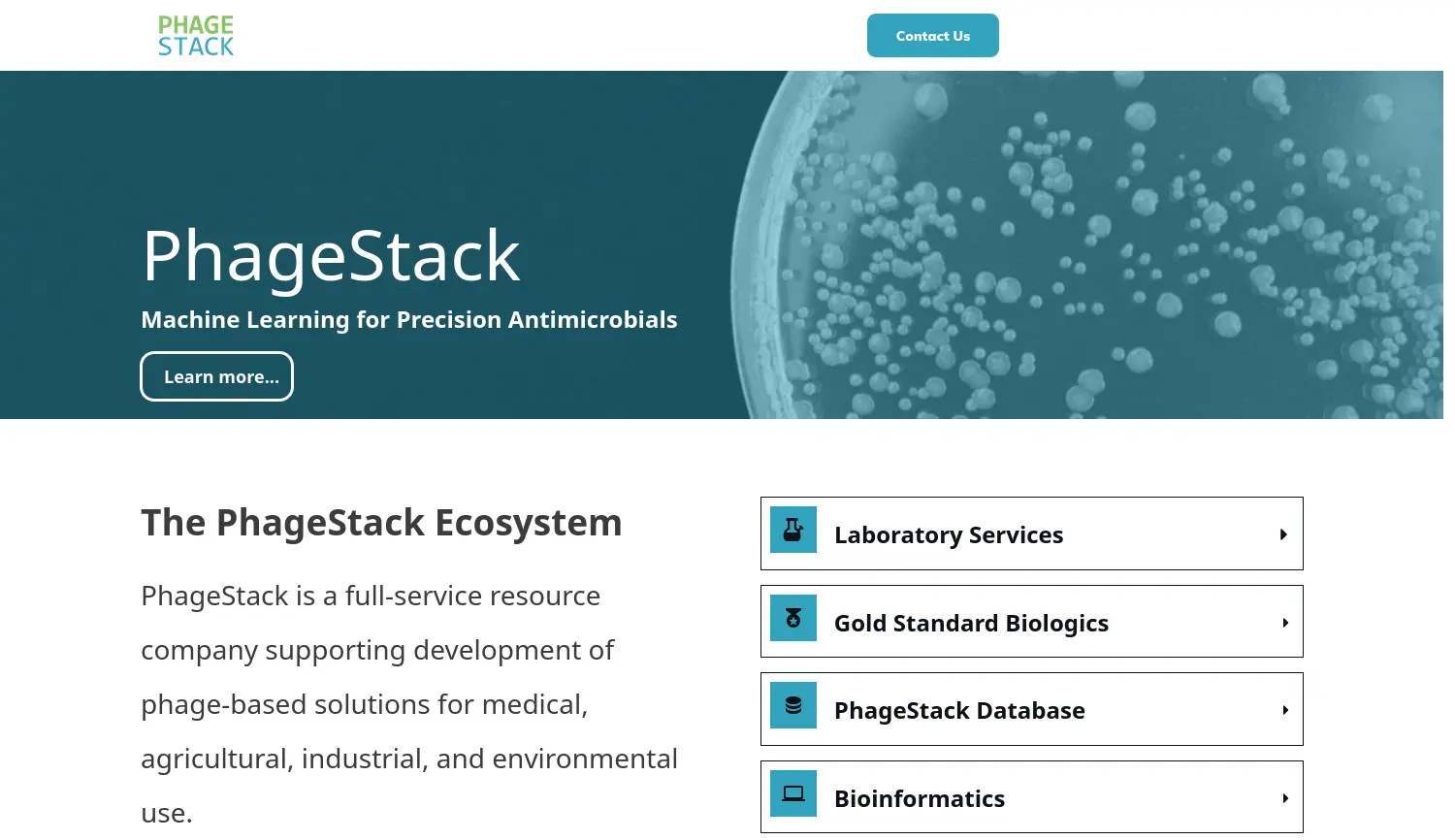 Website der Firma Phagestack GmbH