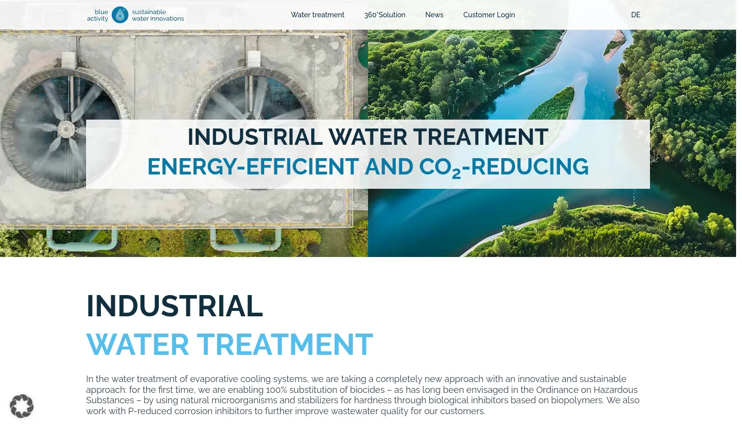 Website der Firma BlueActivity® GmbH