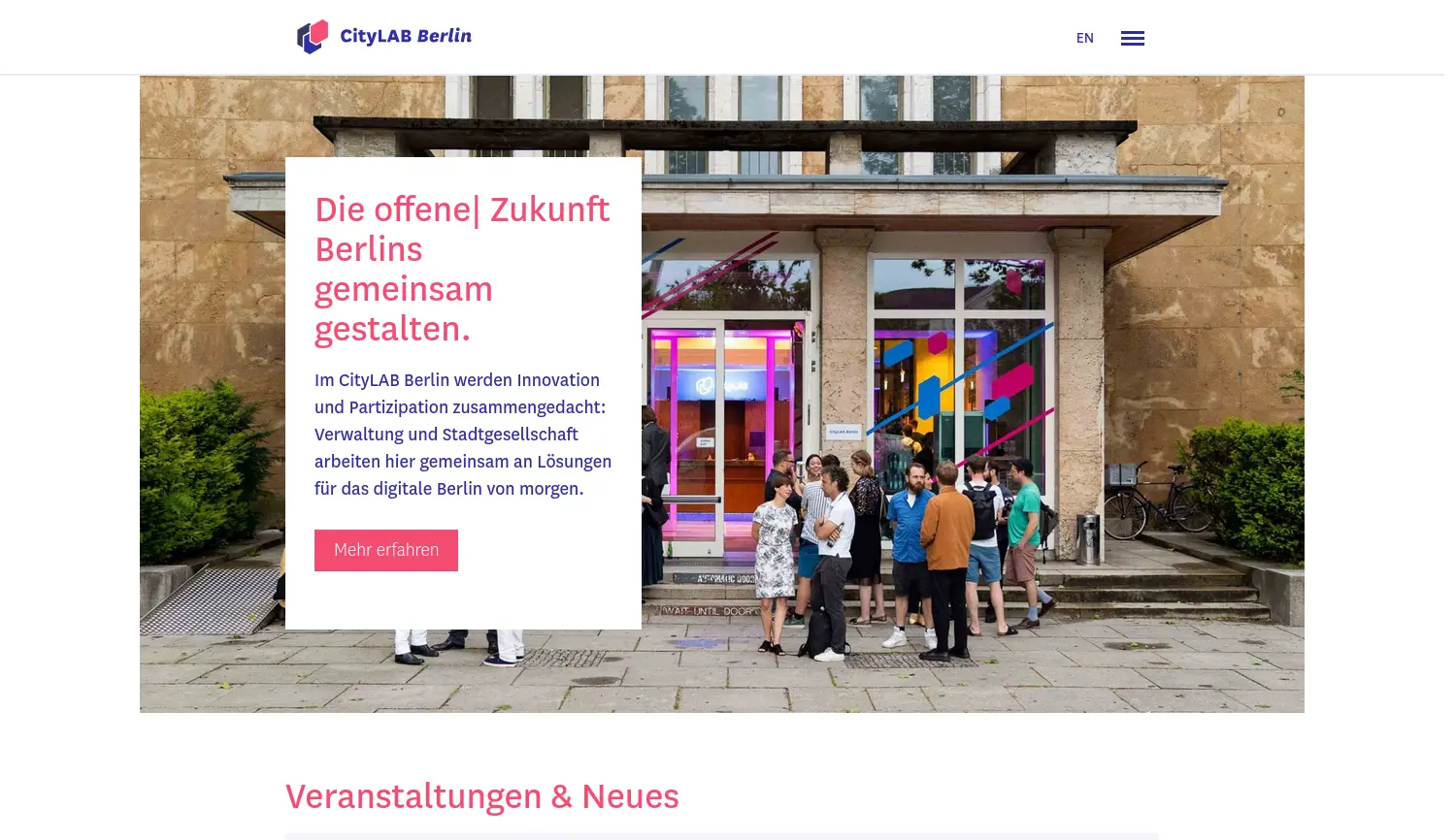 Website der Firma Technologiestiftung Berlin