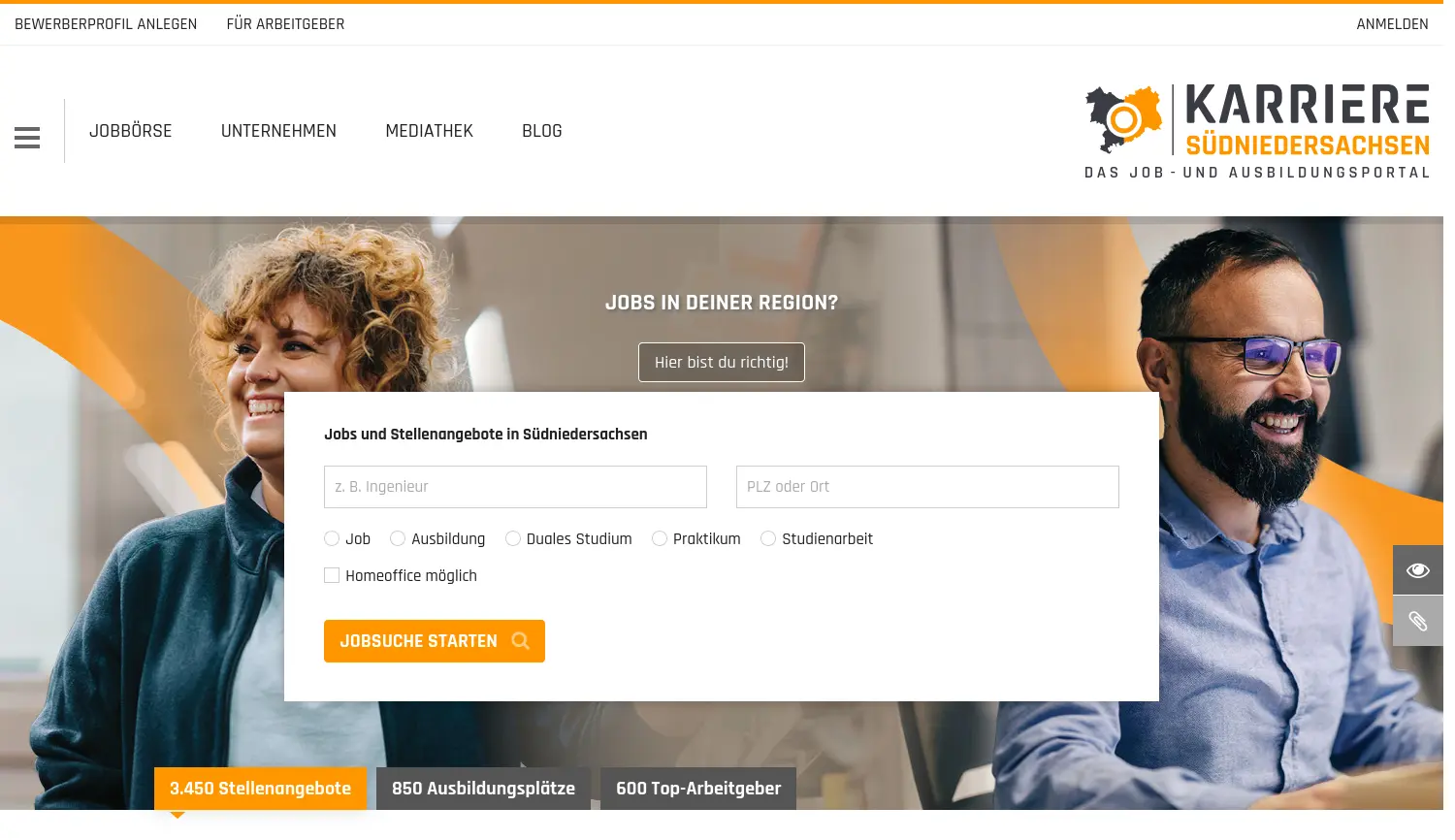 Website der Firma Regionale Karriereportale UG (haftungsbeschränkt)