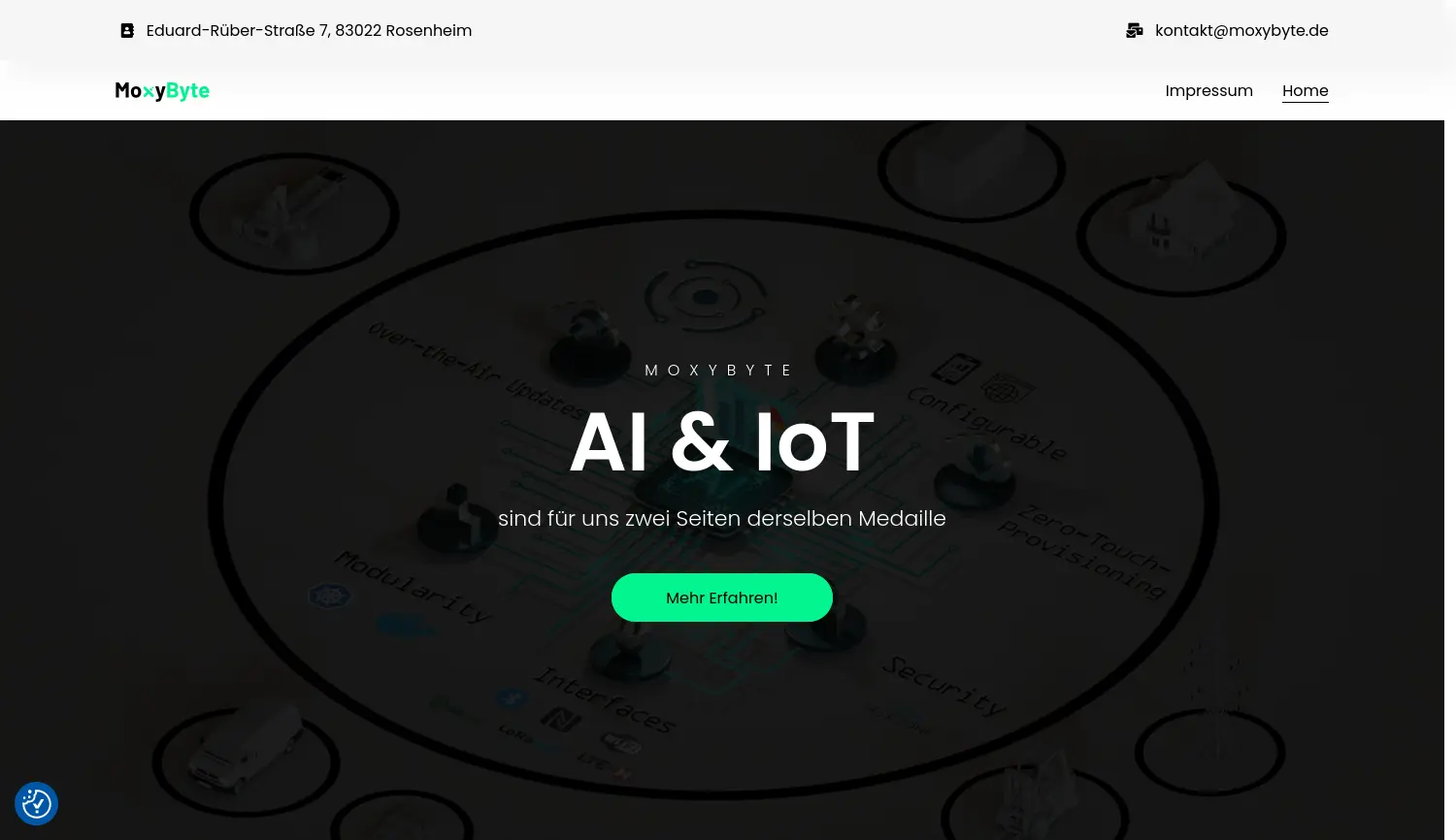 Website der Firma MoxyByte GmbH