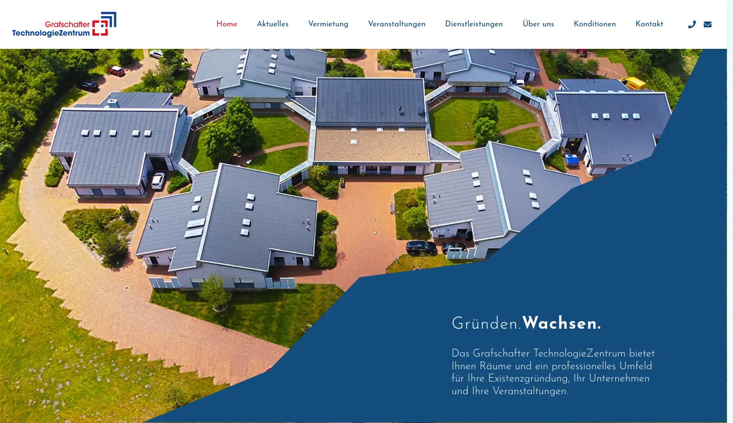 Website der Firma Grafschafter TechnologieZentrum GmbH