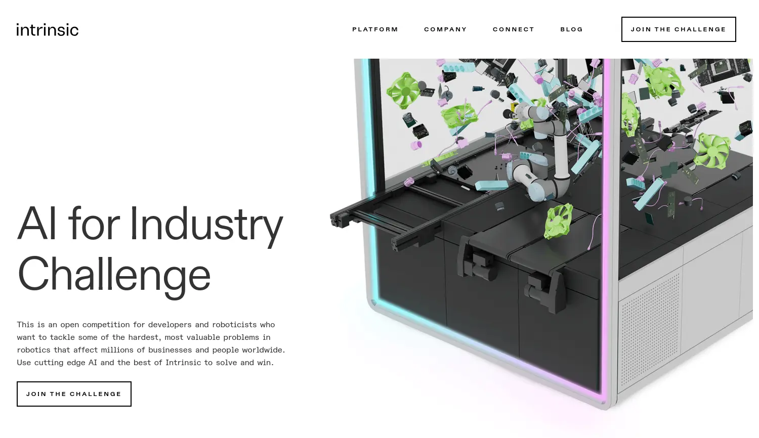 Website der Firma Intrinsic Innovation GmbH