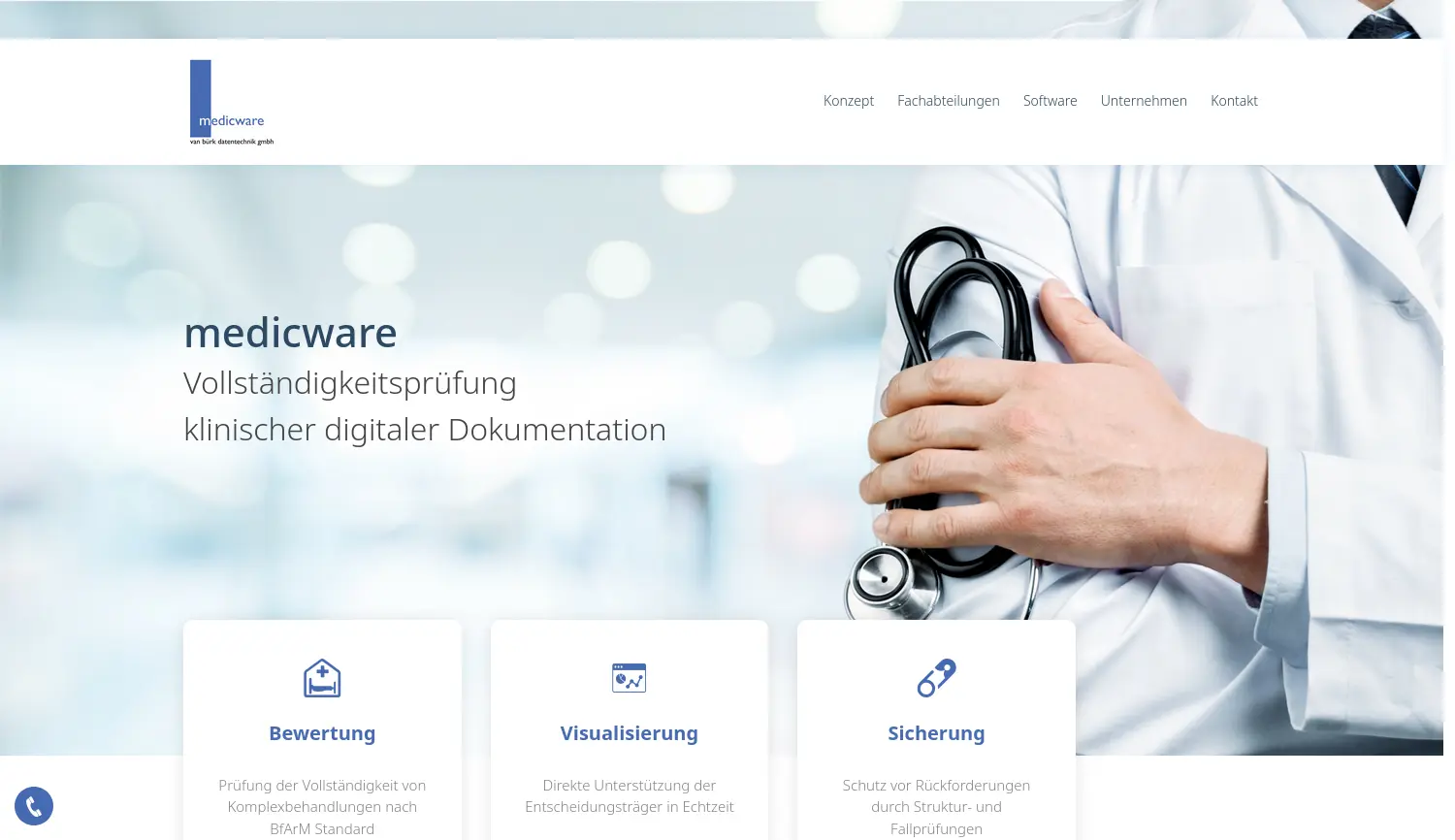 Website der Firma van Bürk Datentechnik GmbH
