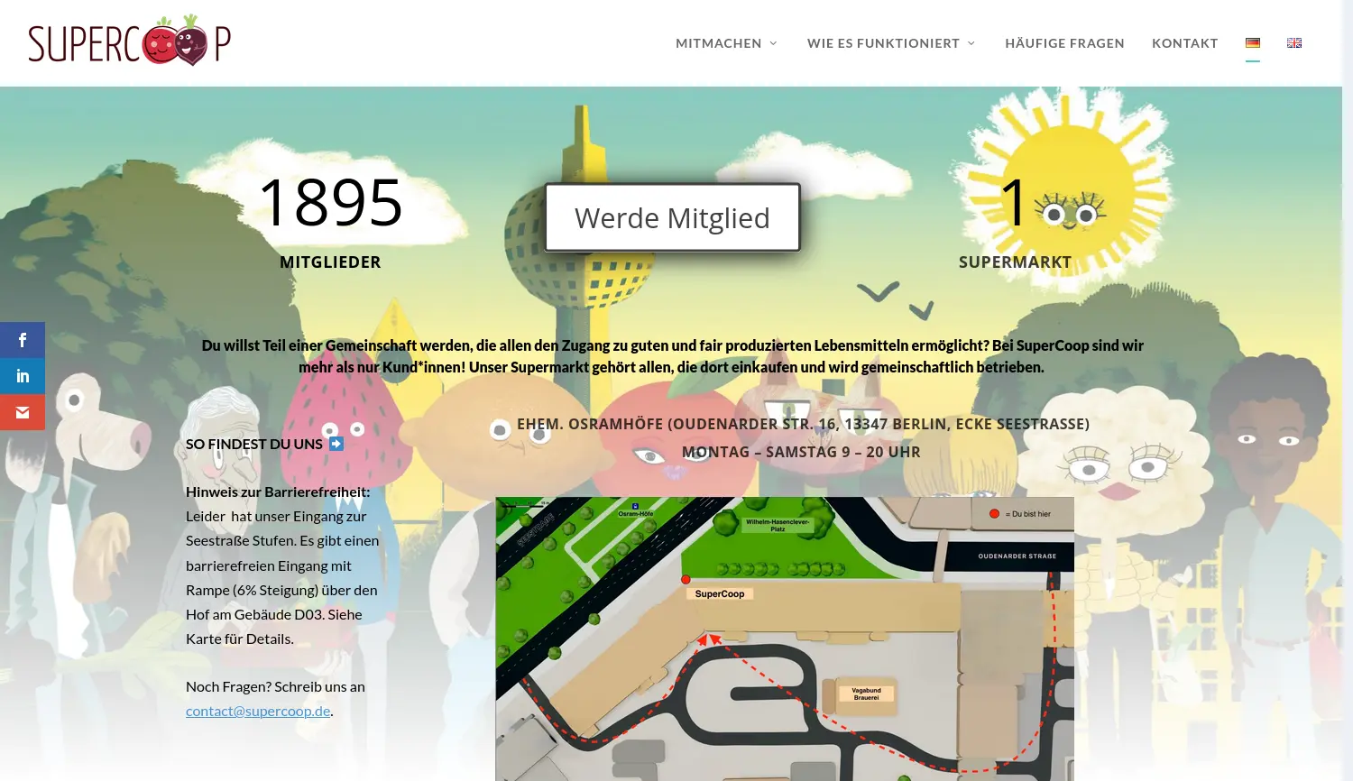 Website der Firma SuperCoop Berlin eG