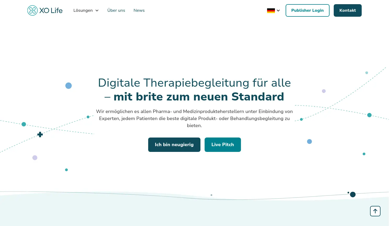 Website der Firma XO Life GmbH