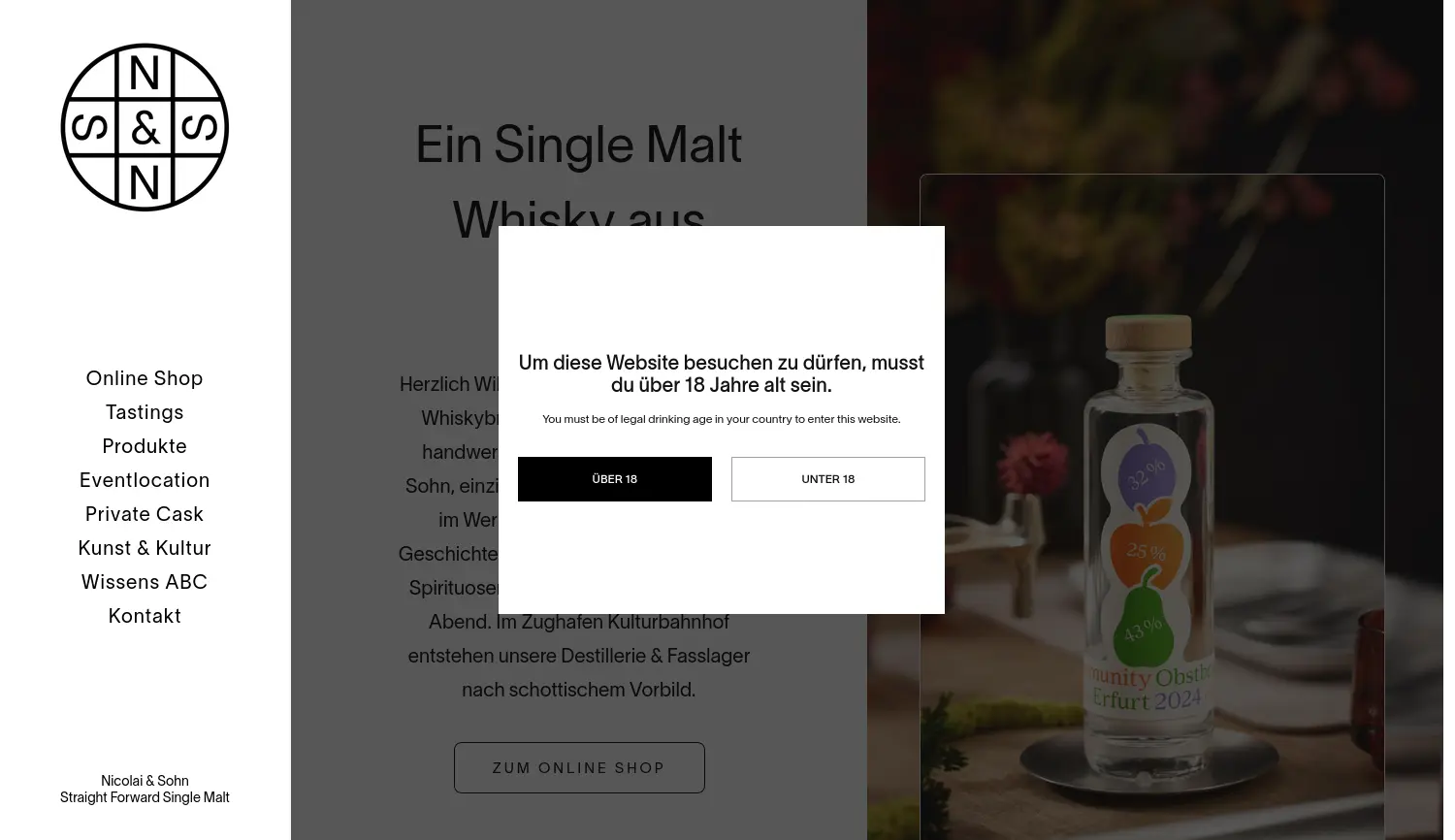 Website der Firma Nicolai & Sohn GmbH