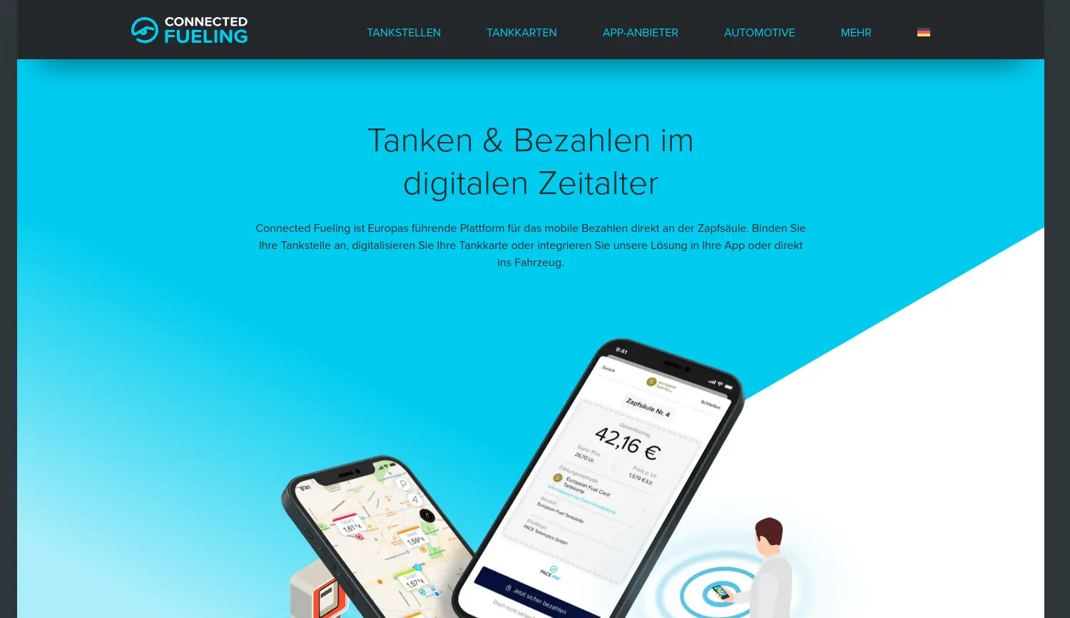 Website der Firma PACE Telematics GmbH