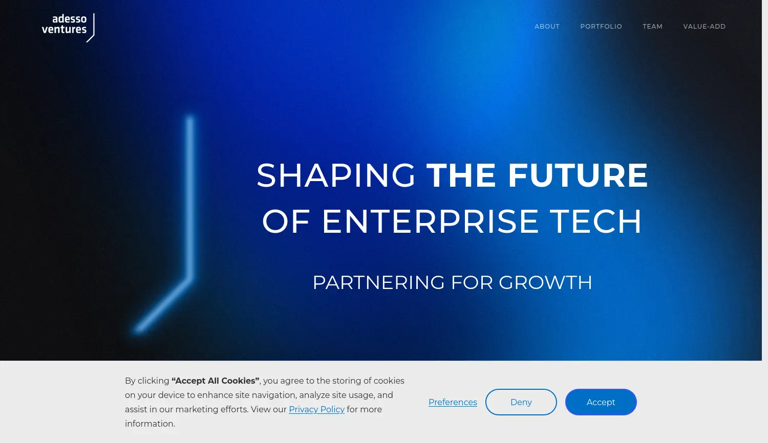 Website der Firma adesso ventures GmbH