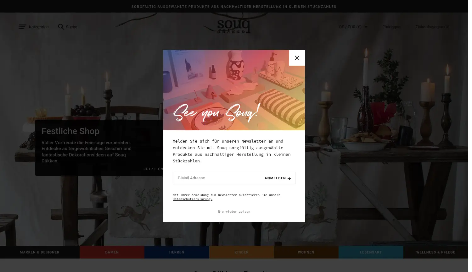 Website der Firma Souq Dükkan